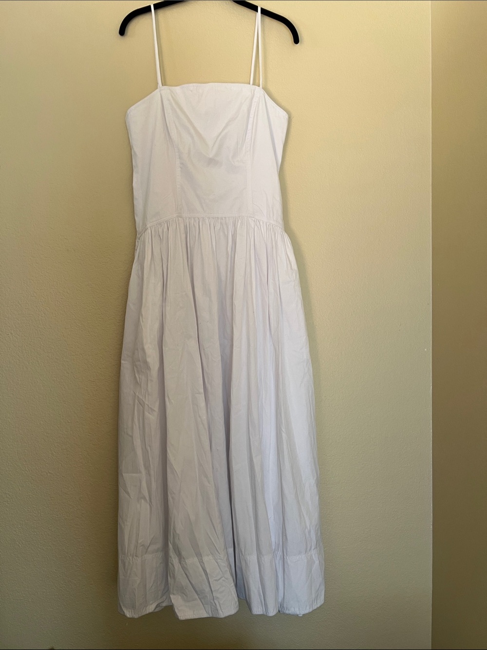 Madewell White Cotton Spaghetti-Strap Maxi Dress
